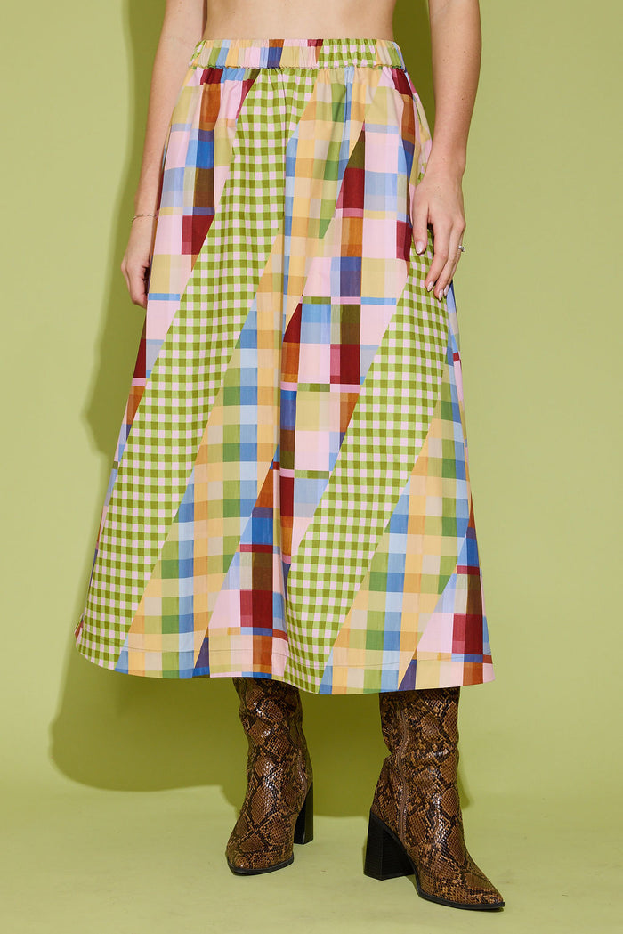 Alden Adair Danny Skirt in Diagonal Check