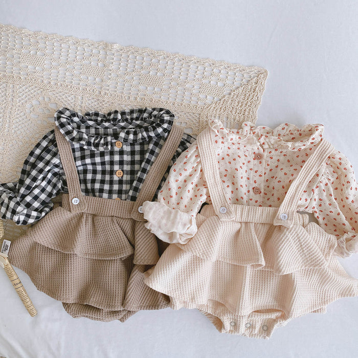 Baby Girl Pleated Romper 0-2 Years | Lotus Leaf Ruffle Baby Romper Girl