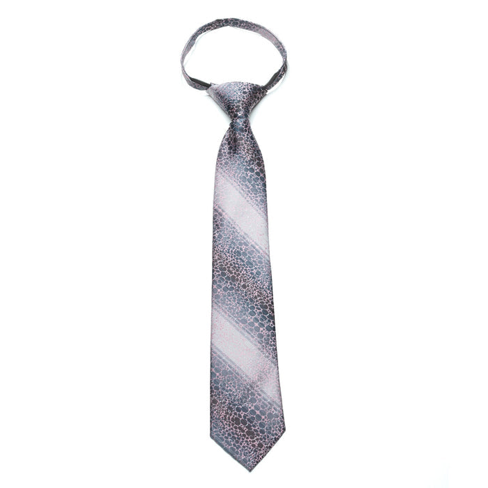Boys Zipper Tie – Ash Lava Stripe
