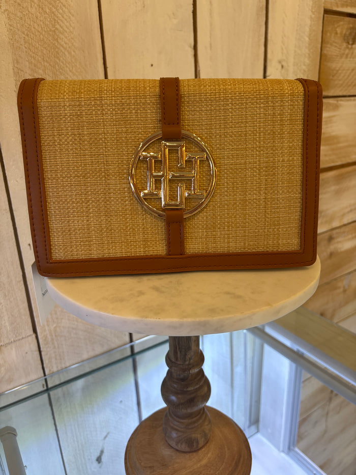 Cecilia Circle Logo Handbag in Natural Saddle