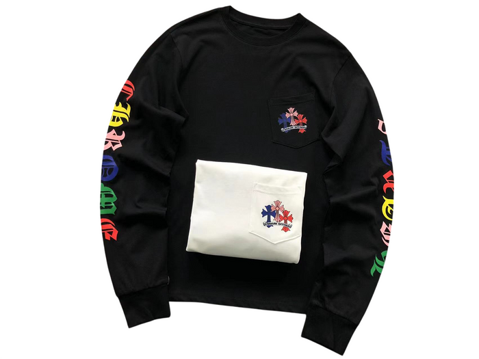 Chrome Hearts Multi Color Cross Cemetery Longsleeve Black