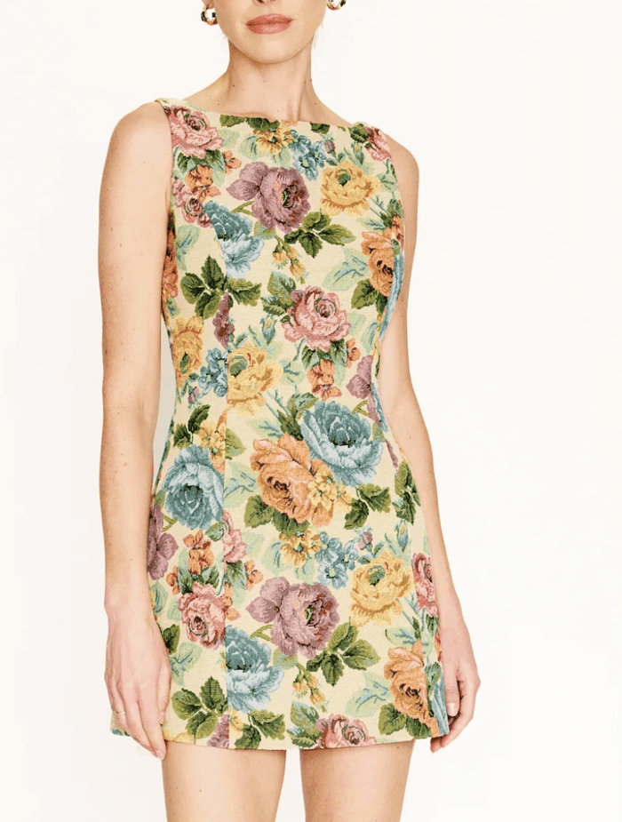 Cream Multi Cambria Mini Dress - Amor Lafayette