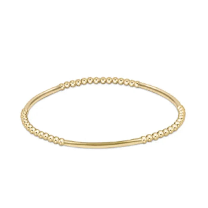 enewton 6.25" Bliss Bar Gold Pattern Bead 2.5 MM Bracelet - Gold