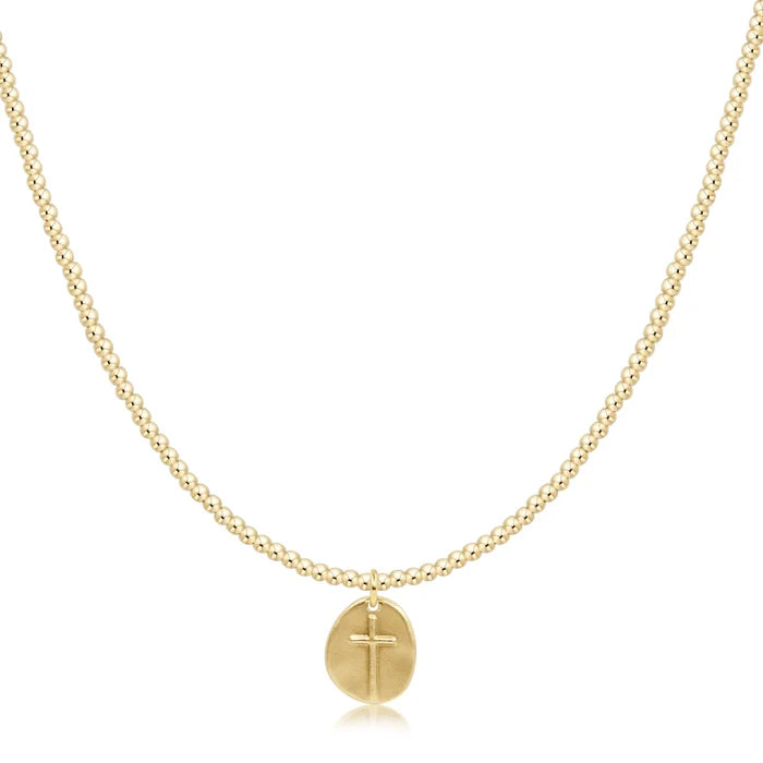 enewton choker classic gold 2mm bead - inspire small gold charm