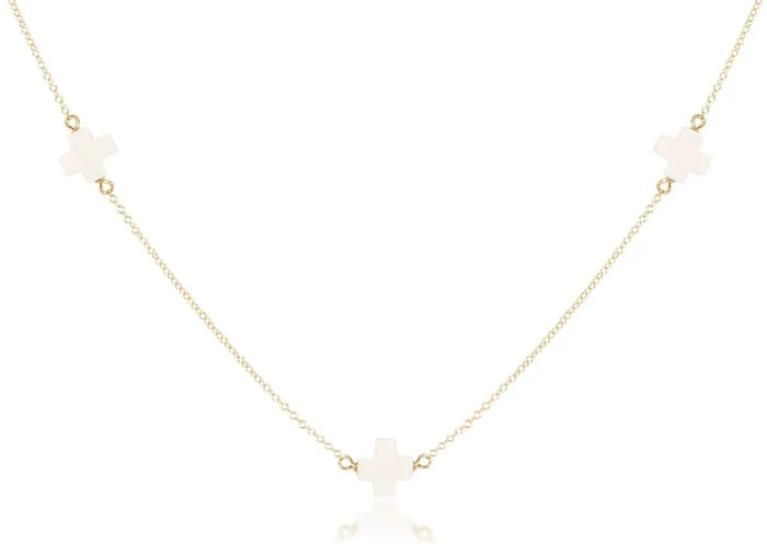enewton choker simplicity chain gold - signature cross off-white