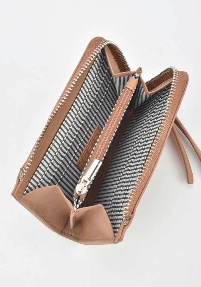 GABEE- Emmi RFID Safe Leather Small Zip Around Wallet