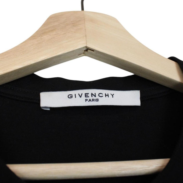 Givenchy black pocket t-shirt featuring multicoloured Rottweiler print and cotton material.