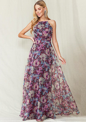 In-Store Only - Talulla Floral Dress in Plum