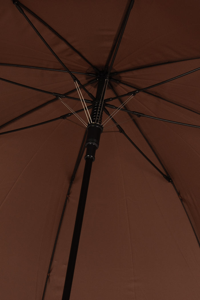 Jonathan Brown classic umbrella with bamboo wooden handle and elegant brown canopy golf umbrella for men, stylish and durable rain protection.