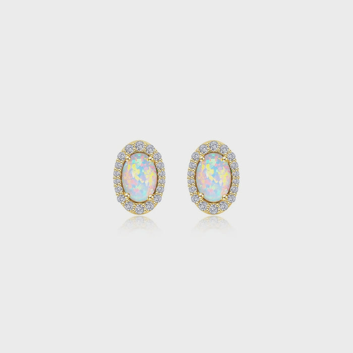 Lafonn Gold Vintage Inspired Oval Stud Earrings