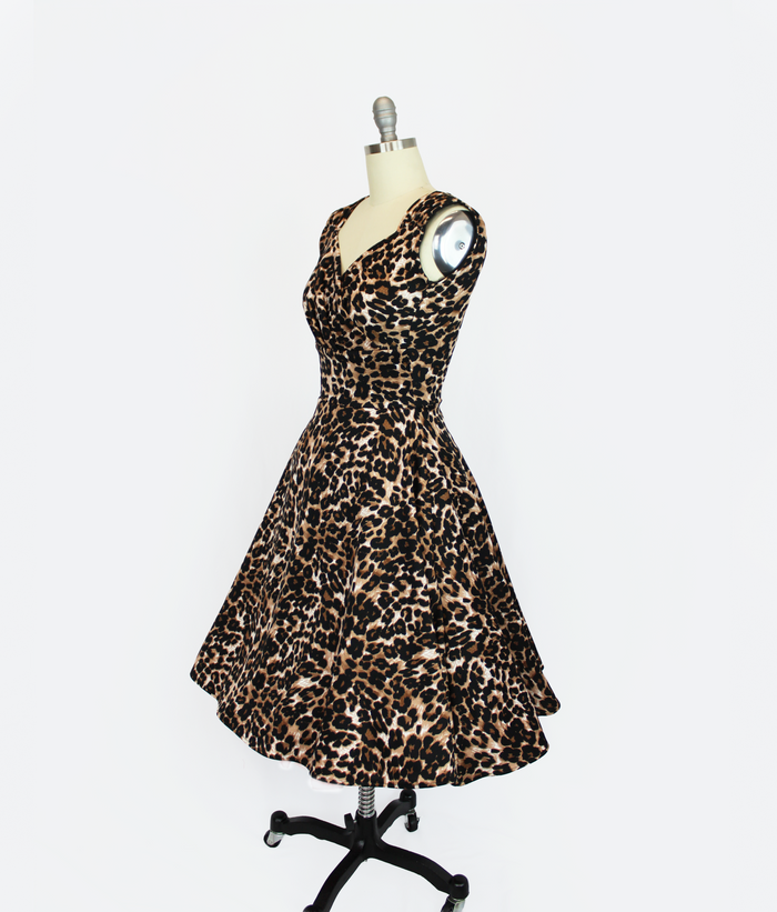 Leopard Cocktail Sweetheart Dress