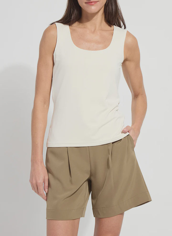 Lysse Evie Scoop Neck Tank in Macadamia