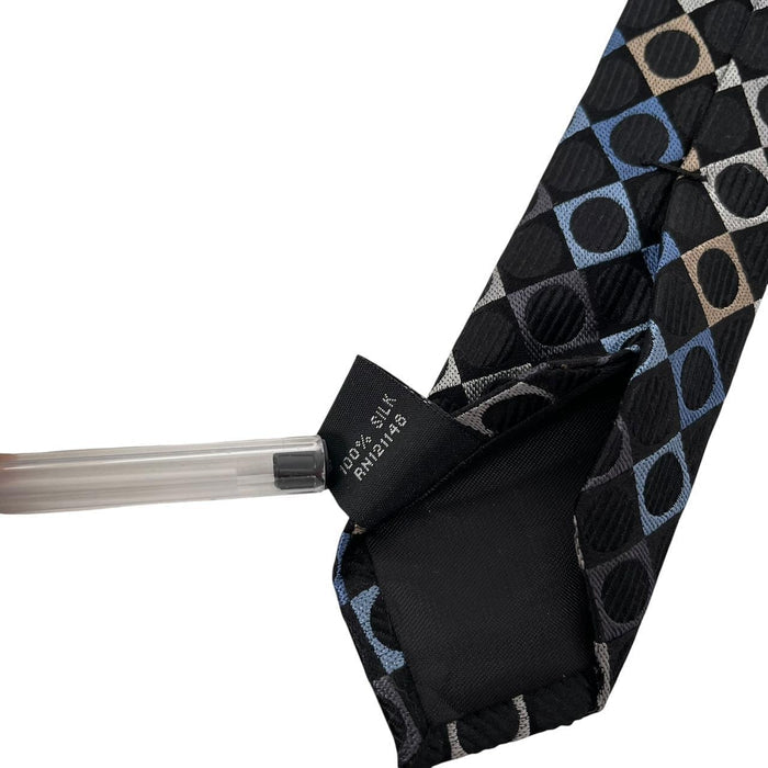 Michael Kors Black Circle Pattern Silk Tie
