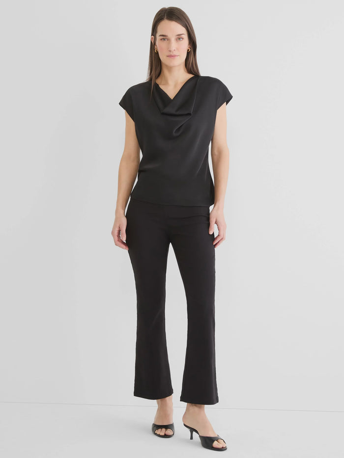 Nic + Zoe Drape Neck Day Gloss Tee in Black Onyx