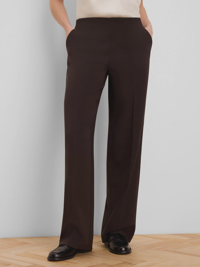 Nic + Zoe Lenox Wide Leg Sleek Stretch Pant in Java