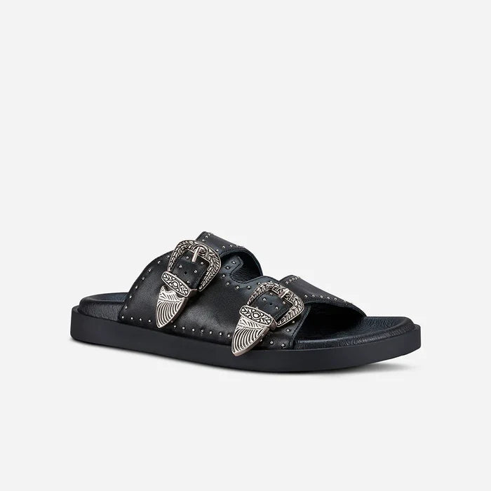 Sol Sana Eastwood Stud Footbed Black/Silver