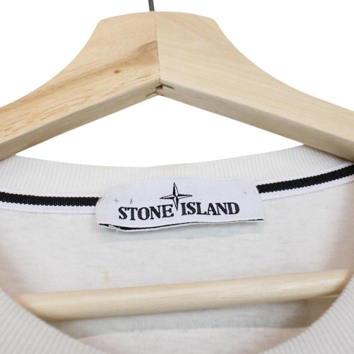 Stone Island AW 2021 White Long Sleeve Compass T-Shirt