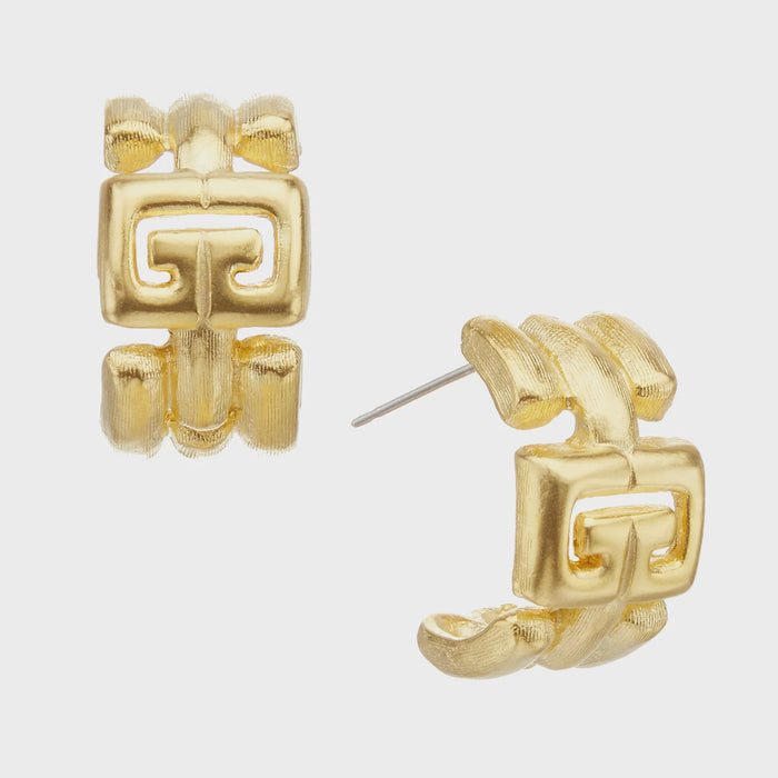 Susan Shaw Small Greek Key Hoops