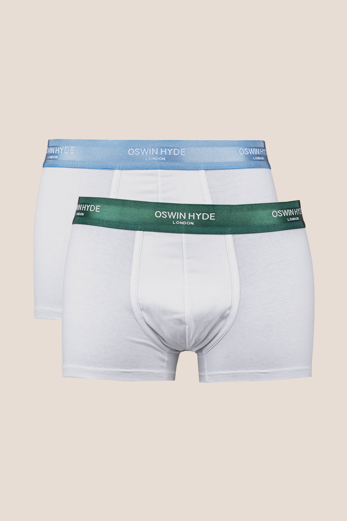 Oswin Hyde Wilts boxer trunks - White premium cotton underwear with elasticated waistband
