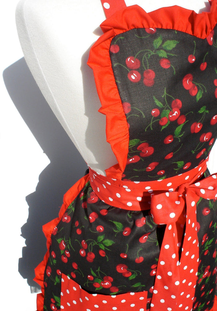 "Whisked Away" Black Cherry Apron