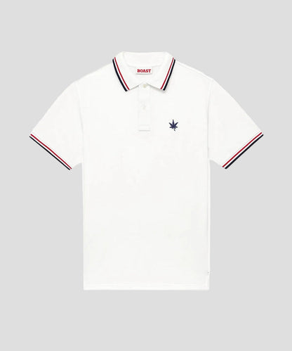 Polo in White Red Navy