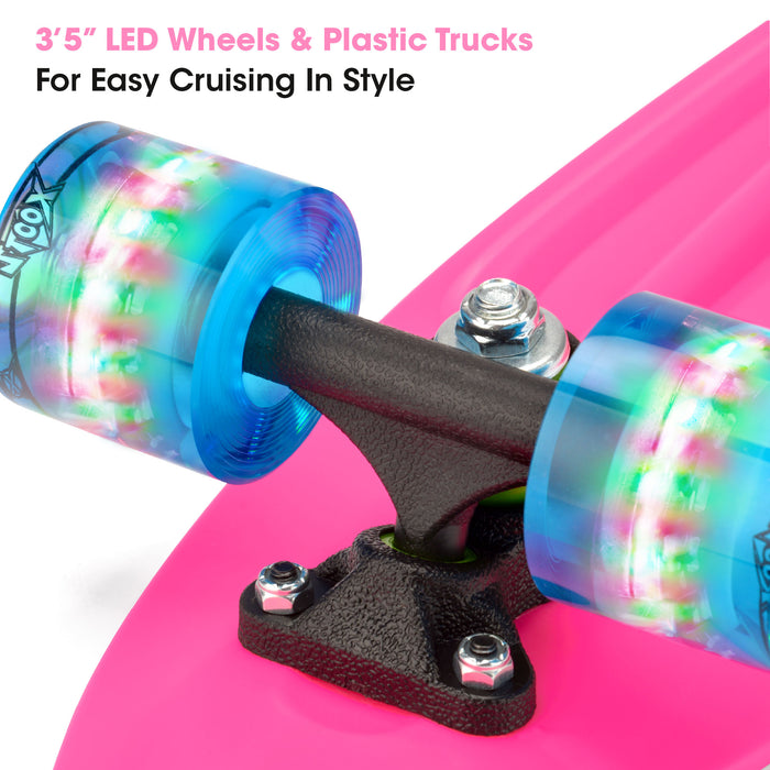 led pink skateboard