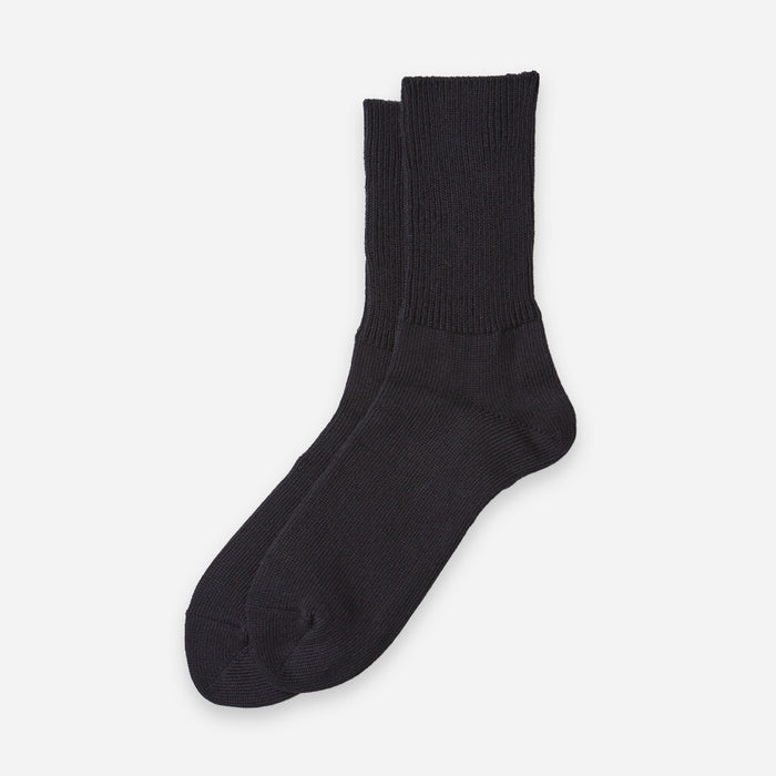 3 PACK ORGANIC DAILY RIBBED SOCKS - BLACK