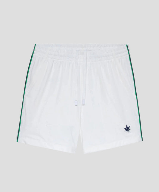 5" Tipped Peak Short in White Green Navy