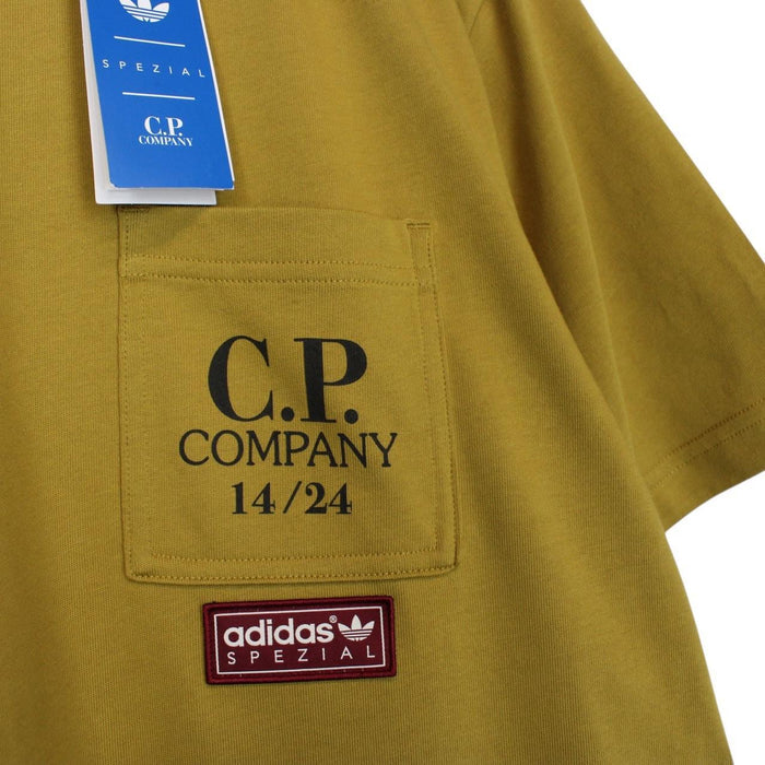 Adidas Spzl x CP Company Preloved Brown Cotton Short Sleeve Pocket T-Shirt