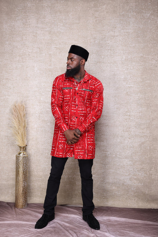 African print long sleeve men shirt.