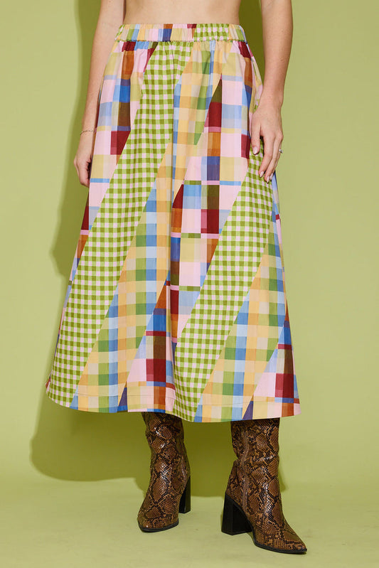 Alden Adair Danny Skirt in Diagonal Check