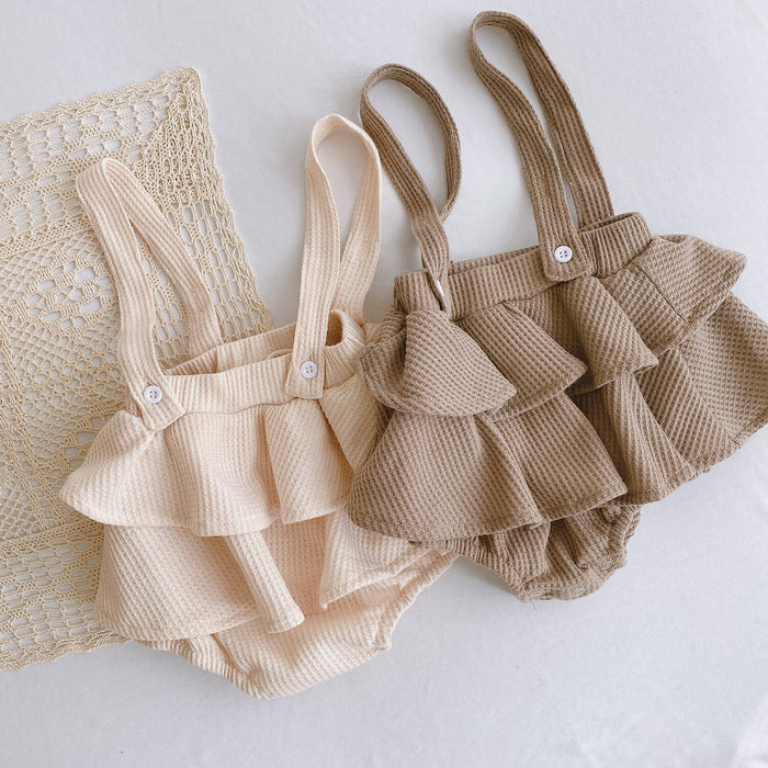 Baby Girl Pleated Romper 0-2 Years | Lotus Leaf Ruffle Baby Romper Girl