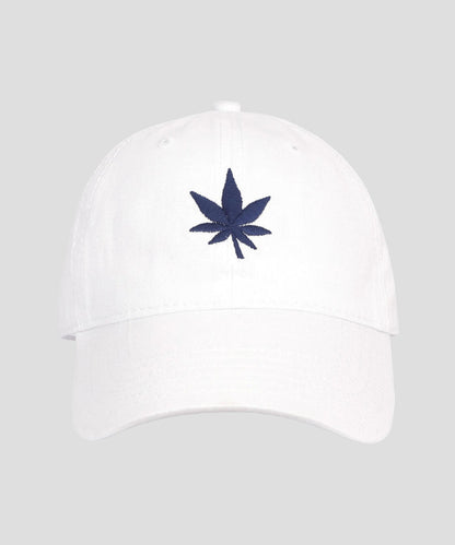 Leaf Hat in White Navy