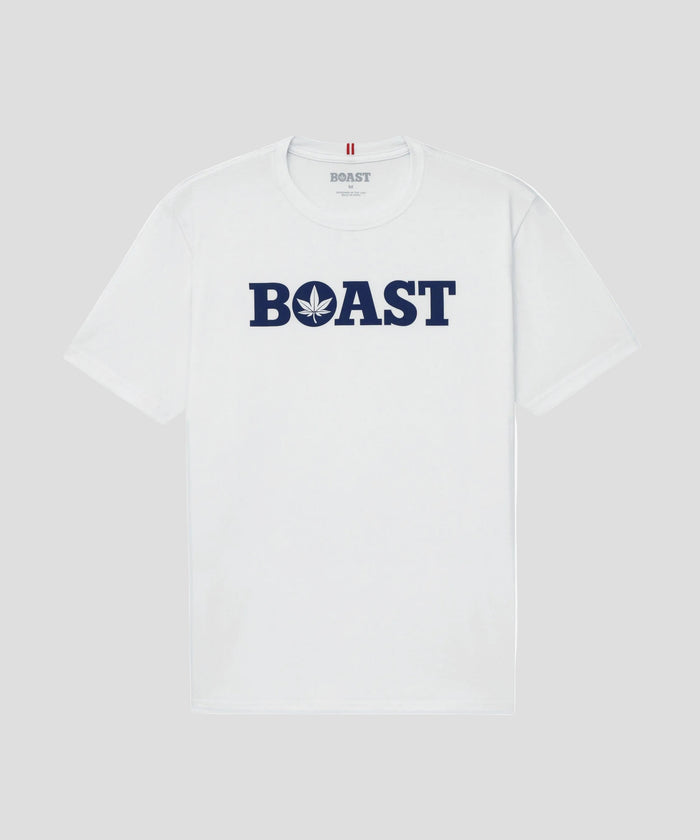 Tee in White Navy