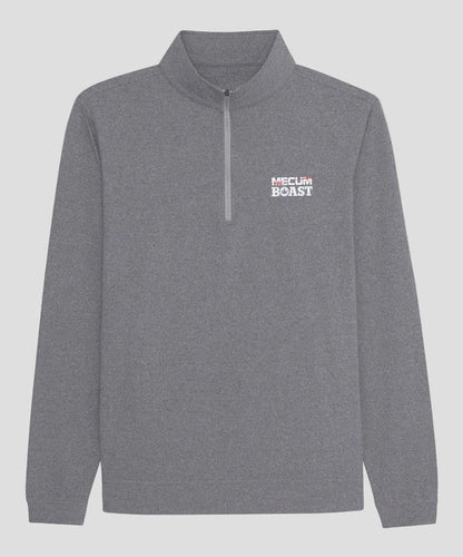 BOAST x MECUM Sport Quarter Zip in Graphite Heather/White