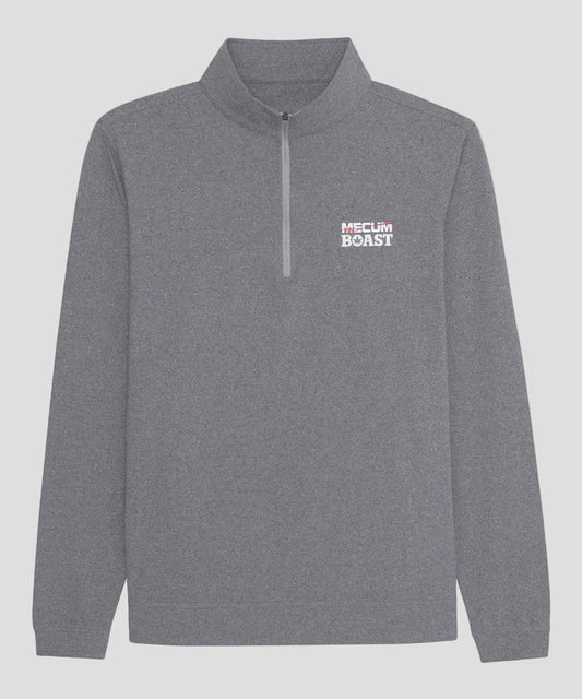 BOAST x MECUM Sport Quarter Zip in Graphite Heather/White