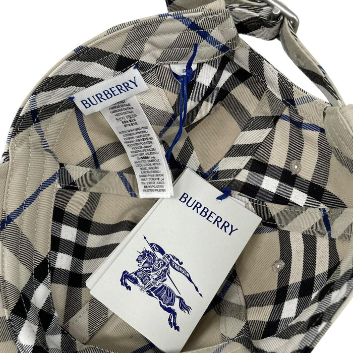 Burberry Beige Nova Check EKD Logo Embroidered Baseball Cap