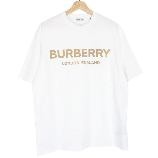 Burberry White Ellison Logo Print Short Sleeve Cotton T-Shirt