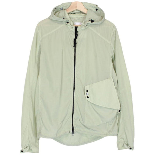 CP Company Pale Green Full Zip Chrome Nylon Garment Dyed Goggle Jacket