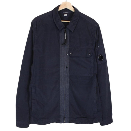 CP Company Navy Blue Full Zip Lens Overshirt Jacket