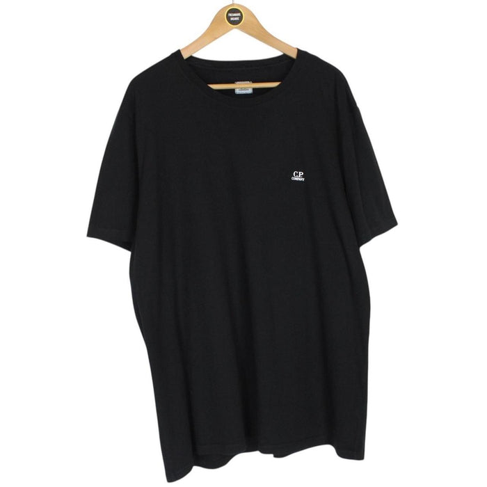 CP Company Black Logo Print Short Sleeve Cotton T-Shirt