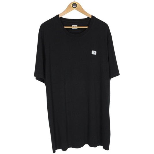CP Company Black Logo Print Short Sleeve Cotton T-Shirt