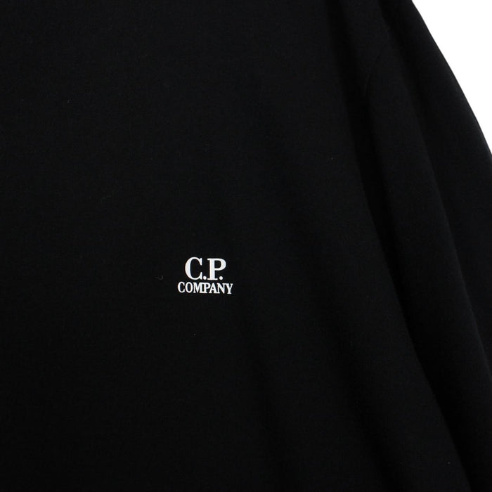 CP Company Black Logo Print Short Sleeve Cotton T-Shirt