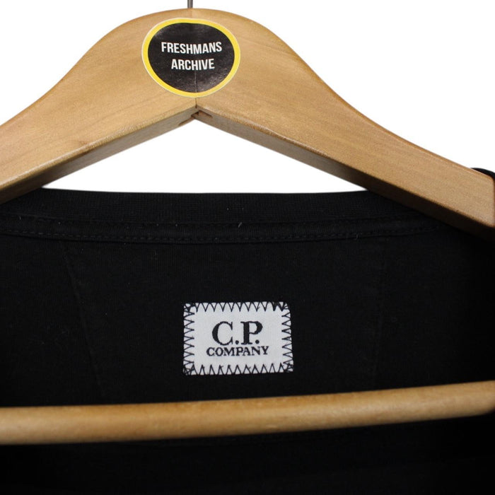 CP Company Black Logo Print Short Sleeve Cotton T-Shirt