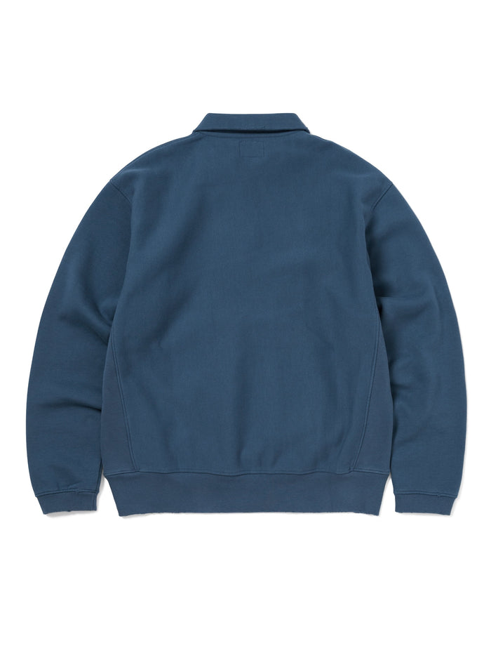 Damaged Half Zip Polo Sweatshirt
