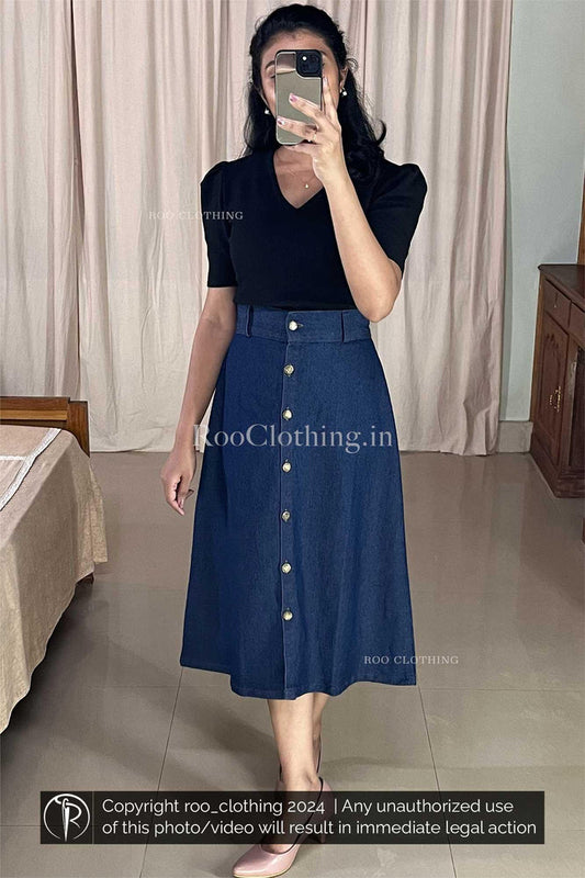 Dark Blue Denim Skirt