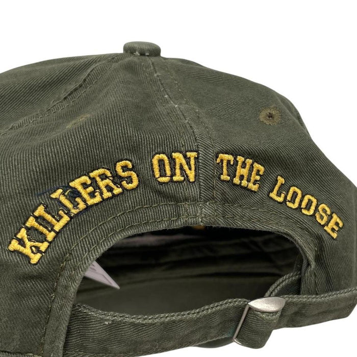 Dsquared2 khaki green baseball cap embroidered Fight For Freedom logo.