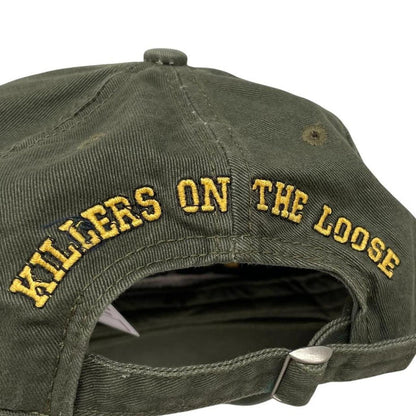 Dsquared2 khaki green baseball cap embroidered Fight For Freedom logo.