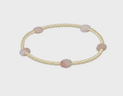 Enewton - Admire Small Gem 2mm Gold Bracelet - Pink Opal