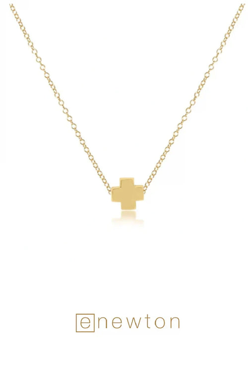 enewton: 16" Necklace Gold - Signature Cross Gold